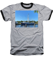 Load image into Gallery viewer, Morning Light on a Shrimp Boat - Baseball T-Shirt
