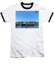 Load image into Gallery viewer, Morning Light on a Shrimp Boat - Baseball T-Shirt
