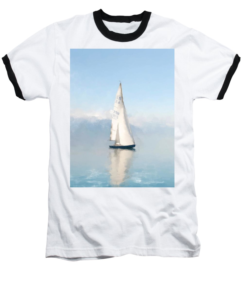 Sailaboat on Bluewater - Baseball T-Shirt