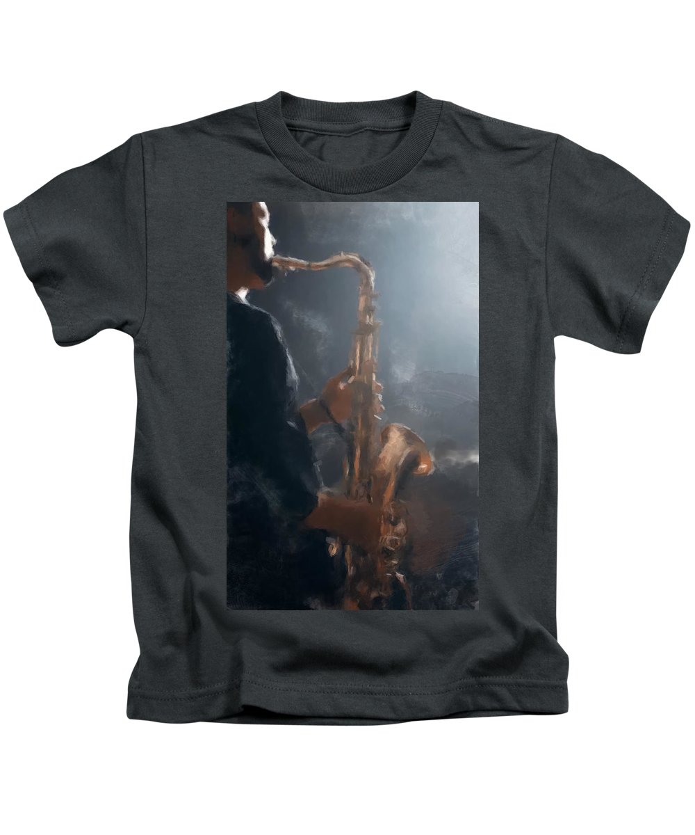 Sax Player at Midnight - Kids T-Shirt