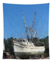 Load image into Gallery viewer, Shrimp Boat in Dry Dock - Tapestry
