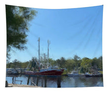 Load image into Gallery viewer, Shrimp Boat in the Bayou - Tapestry
