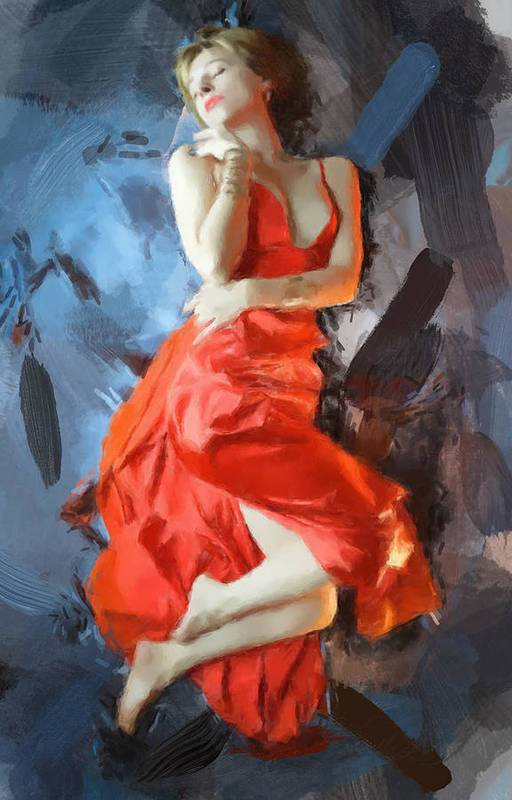 The Red Dress - Art Print