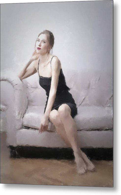 Waiting for Her Date - Metal Print