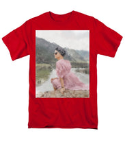 Load image into Gallery viewer, Woman in Hat on Rock - Men&#39;s T-Shirt  (Regular Fit)
