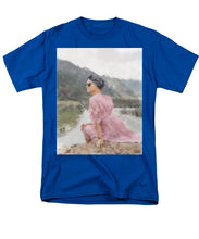 Load image into Gallery viewer, Woman in Hat on Rock - Men&#39;s T-Shirt  (Regular Fit)
