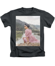 Load image into Gallery viewer, Woman in Hat on Rock - Kids T-Shirt
